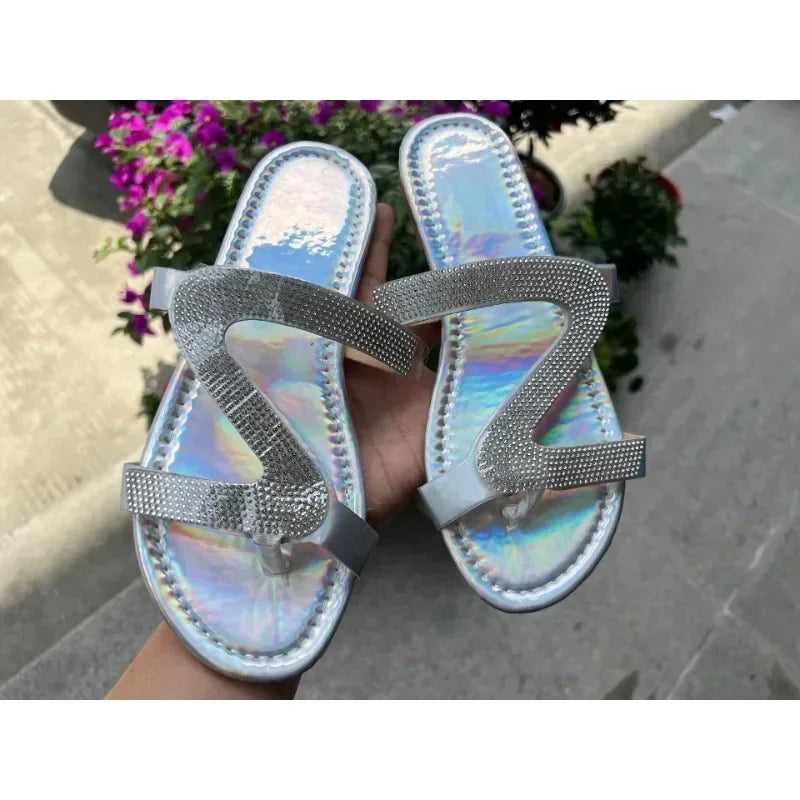 Rhinestone Summer Sandals™ – Lightweight Beach Slip-On Flats