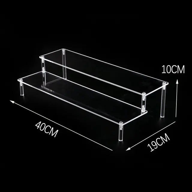Black Acrylic Riser Display Shelf – Multi-Level Perfume & Cosmetic Organizer