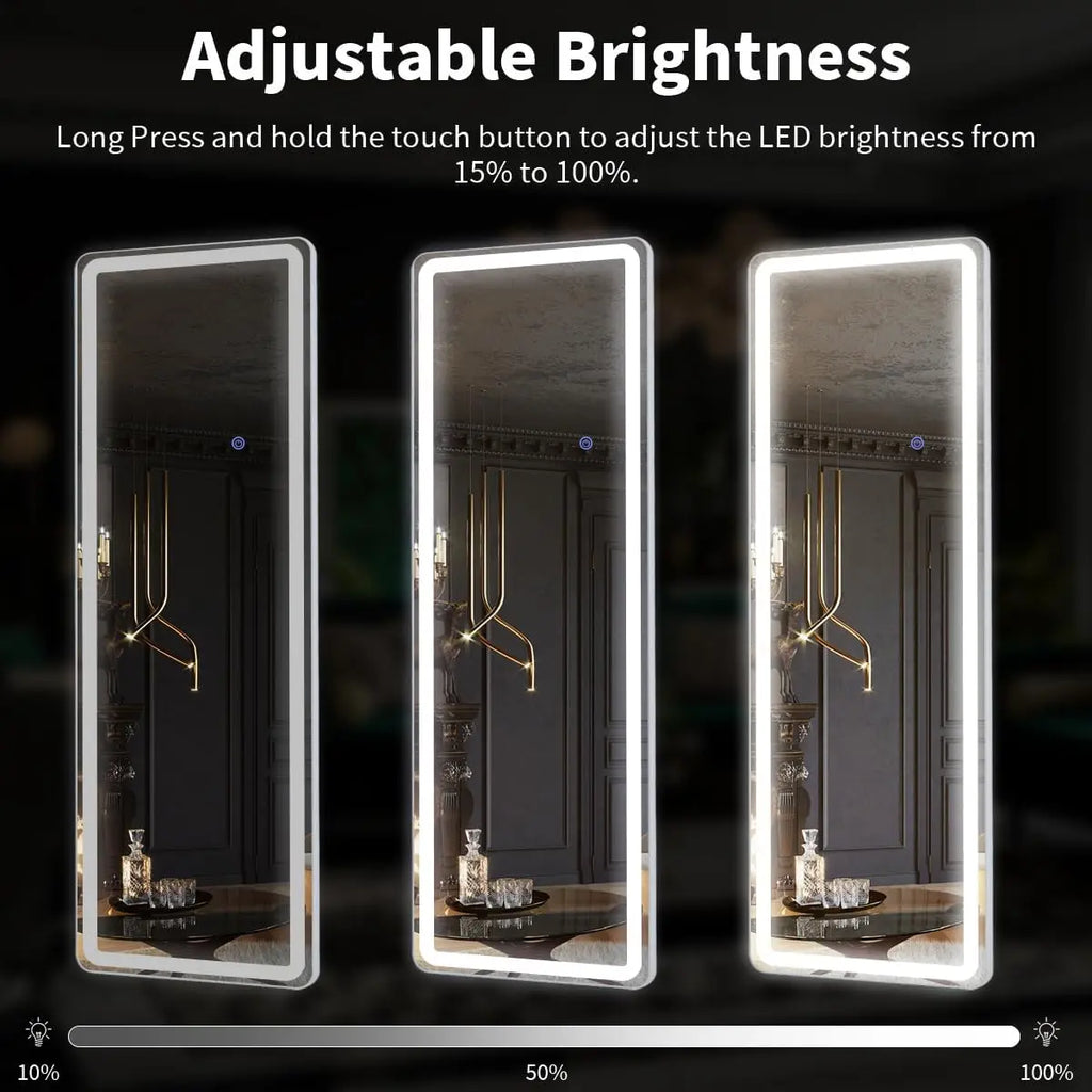 63”x20” LED Full Length Mirror with Lights – Modern Lighted Floor Mirror