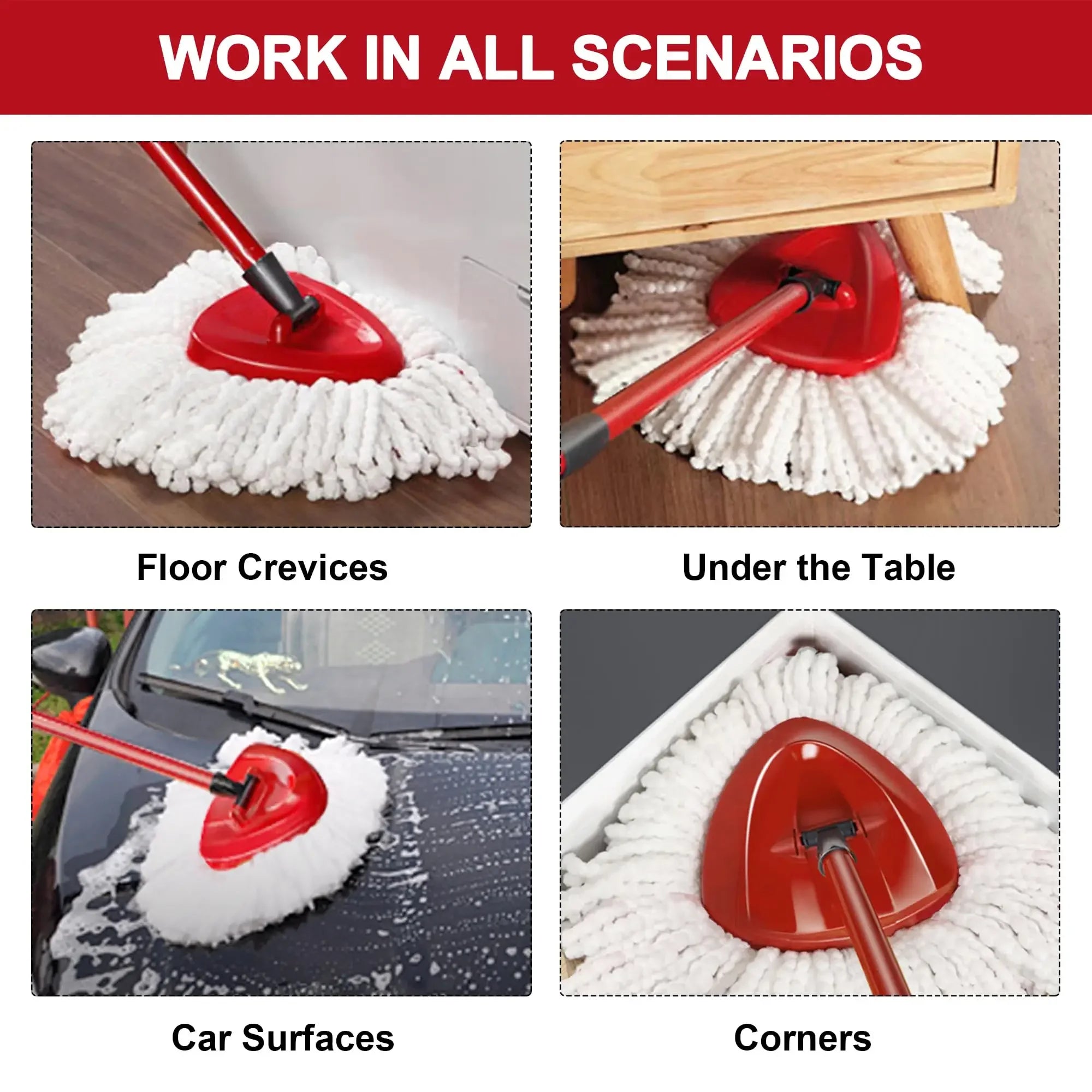 Microfiber Spin Mop Replacement Head – Soft &amp; Absorbent Mop Refill