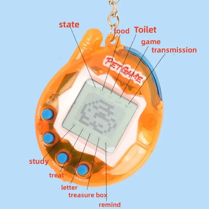 168-in-1 Virtual Electronic Pet Keychain – Nostalgic Retro Pixel Game Toy
